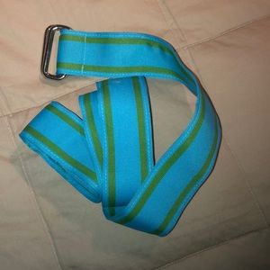 Blue/green strip ribbon belt